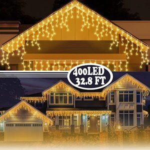 NEW 32.8 ft 400 LED Icicle Lights Outdoor Decorations